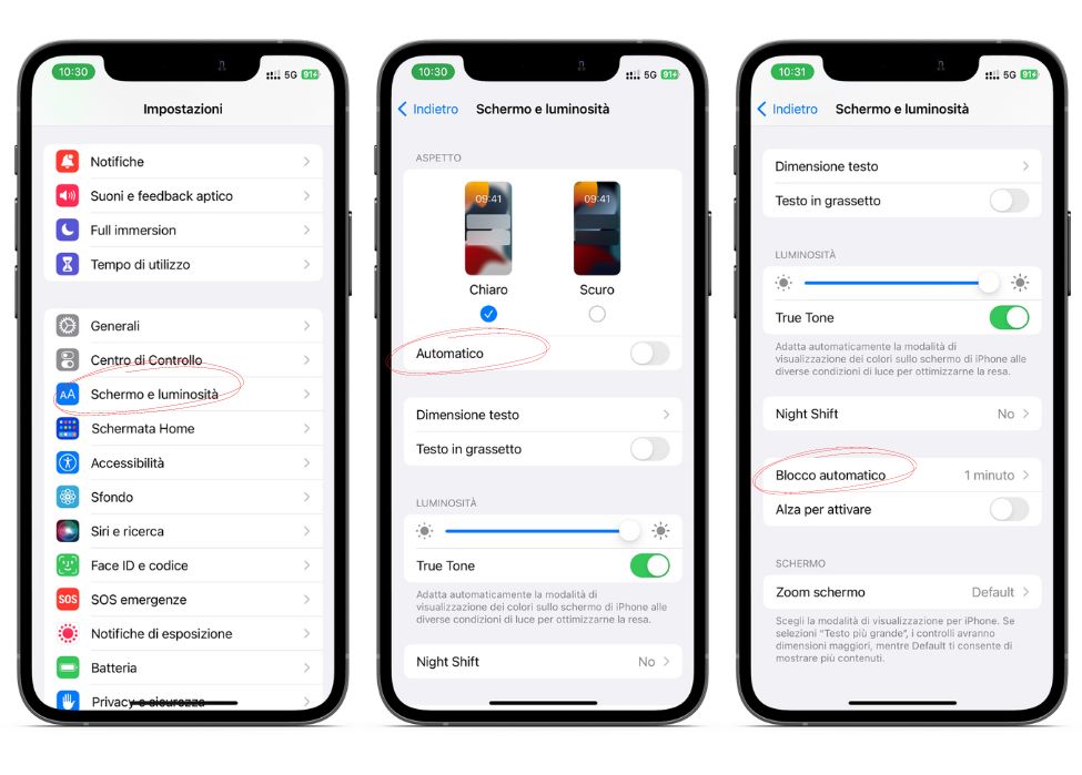 ottimizzare la luminosità e le impostazioni dello schermo
