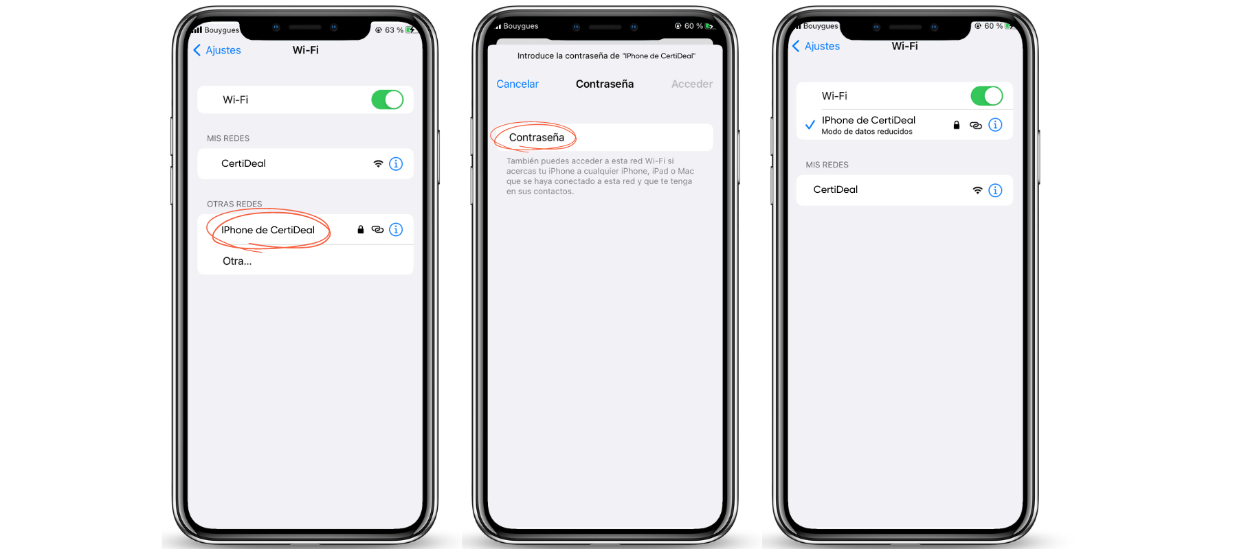 Conectarse a los datos móviles de otro dispositivo