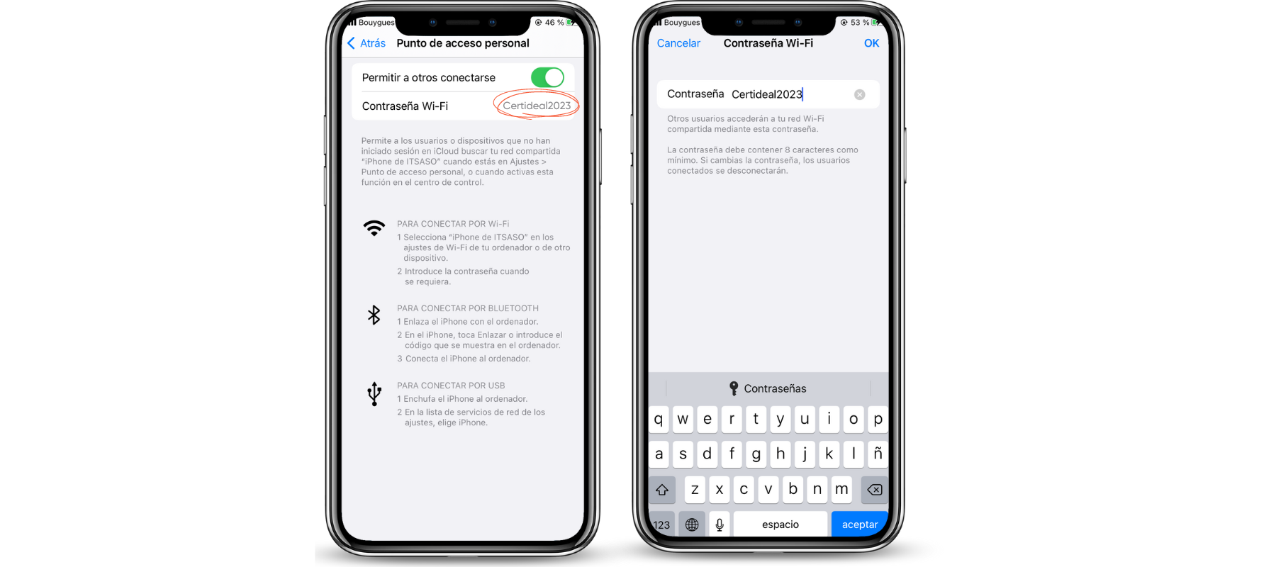 Modificar la contraseña de Wi-Fi