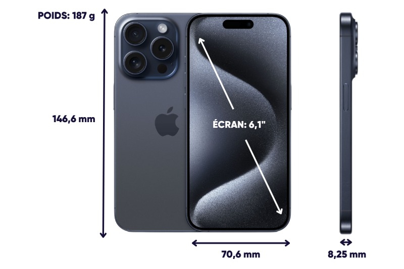 Dimensions et poids iPhone 15 Pro Max