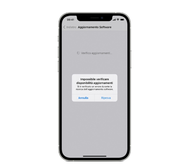 Impossibile verificare disponibilità aggiornamenti