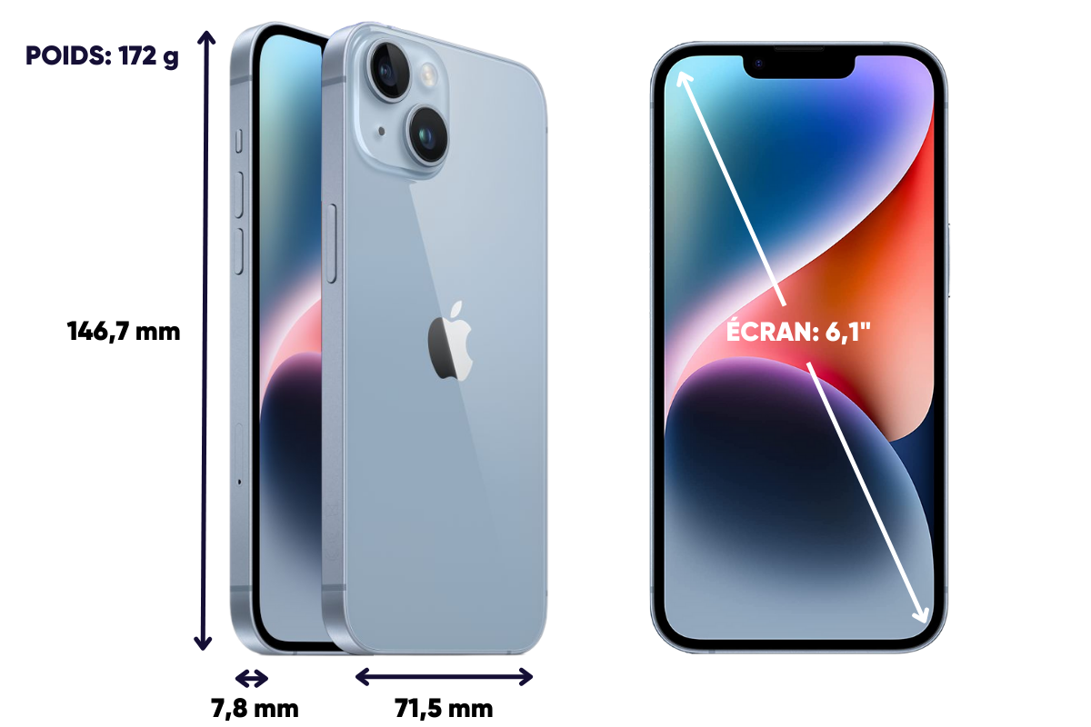 Appareil Photo Arrière IPhone 14 – Original Apple – Occasion – 100% Fonctionnel – Multi