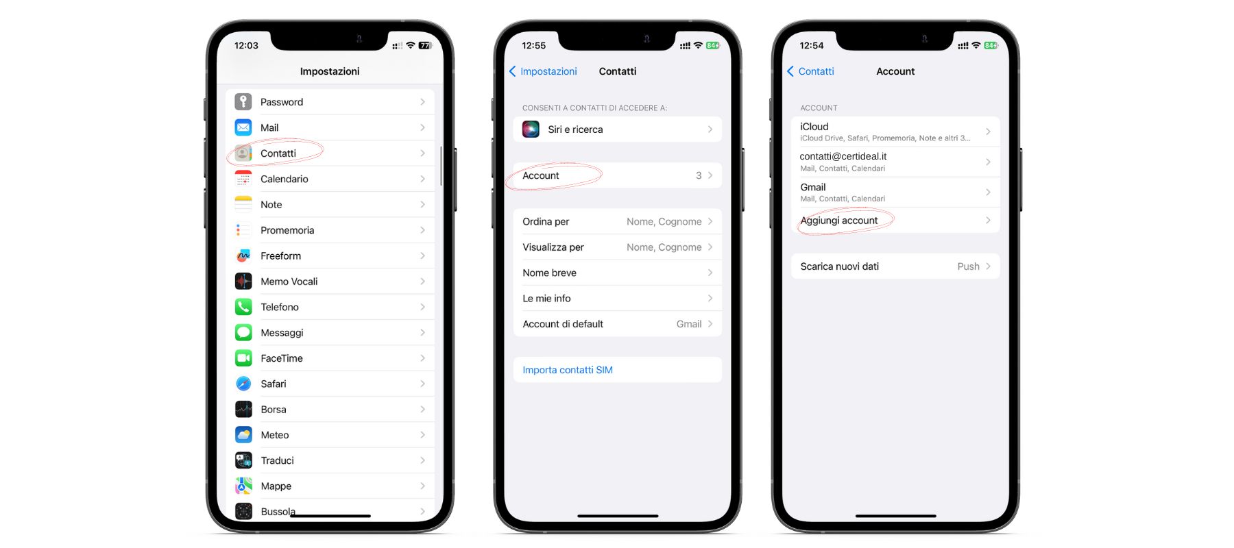 Trasferire i contatti da Android a iPhone con Google