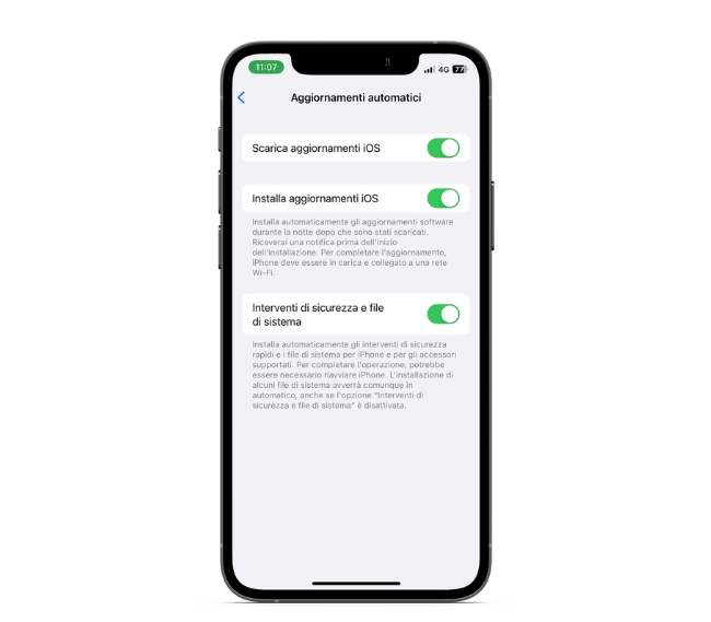 Aggiornamento auotmatico iOS