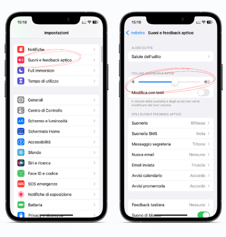 Aumentare il volume della suoneria e dell'audio su iPhone