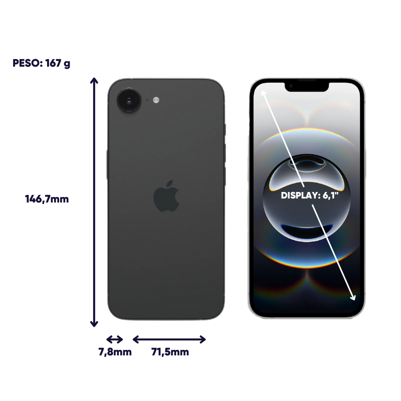Dimensions et poids iPhone 16e
