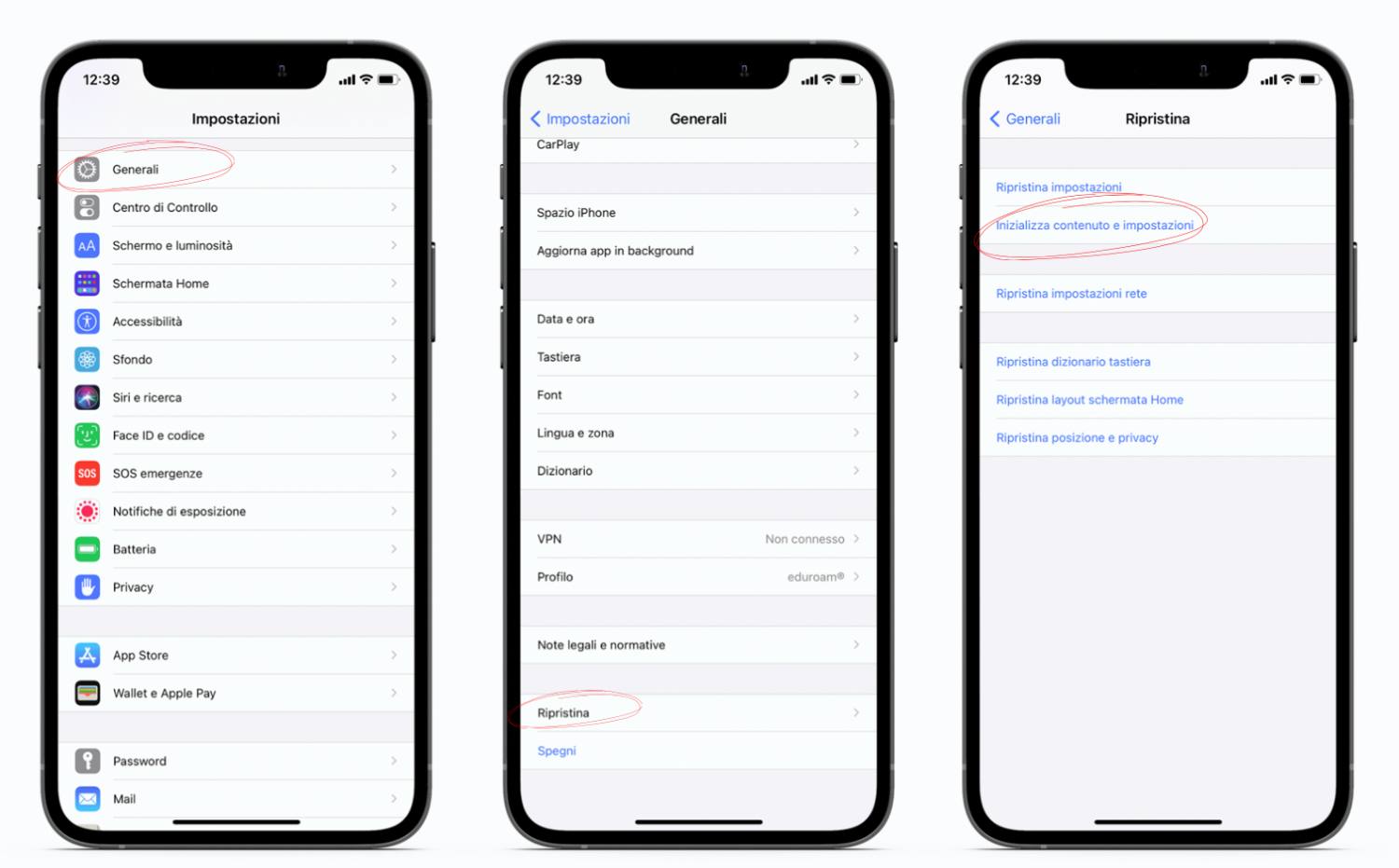 come fare reset su iPhone