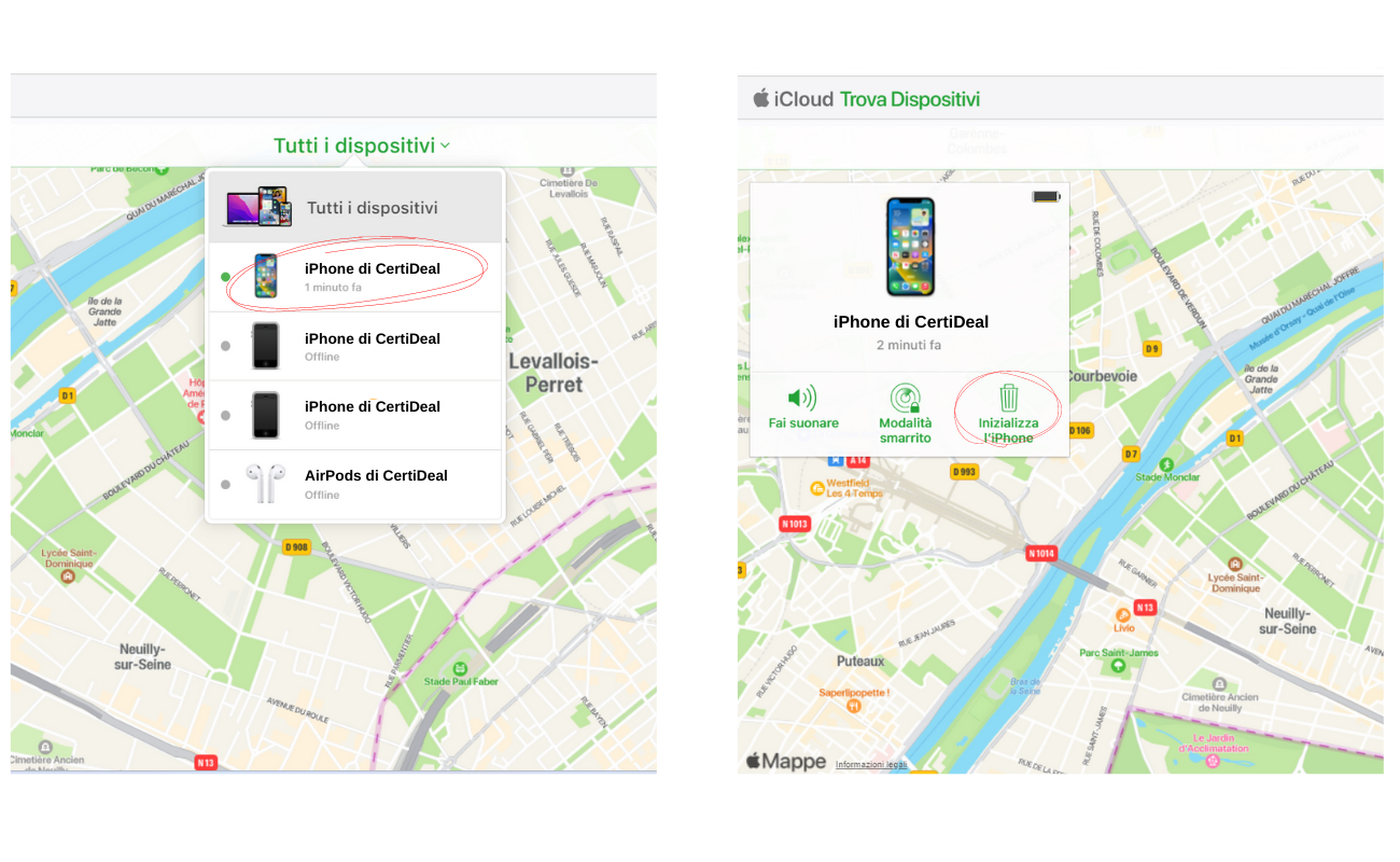 Procedura per sbloccare iPhone con iCloud