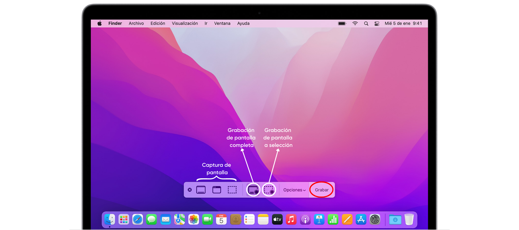 Cómo grabar pantalla de Mac