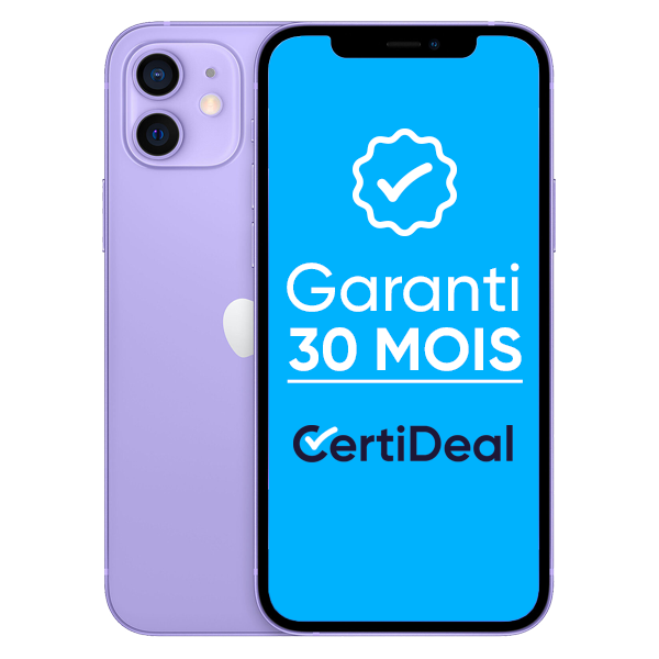 Apple - iPhone 12 - 128 Go - Reconditionné - Mauve