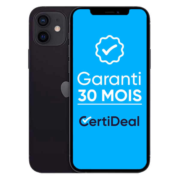 Apple - iPhone 12 - 64 Go - Reconditionné - Noir