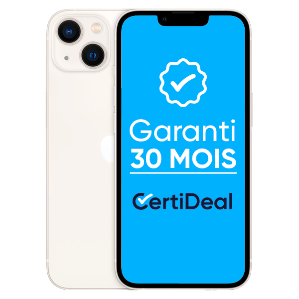 Apple - iPhone 13 - 128 Go - Reconditionné - Lumière Stellaire