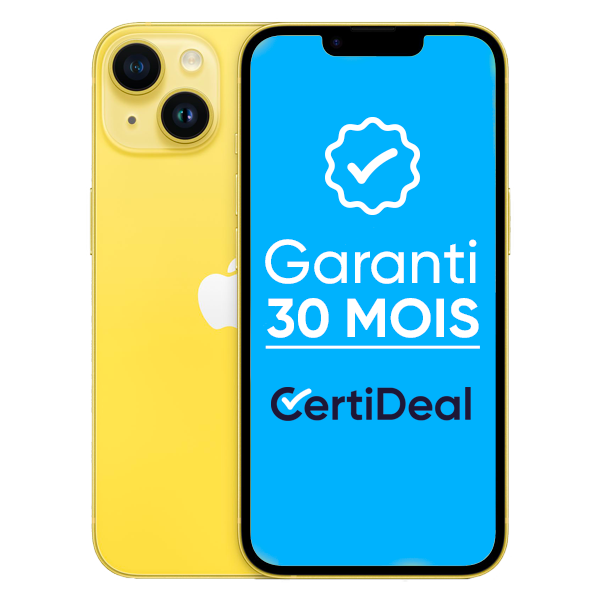 iPhone 14 en 2026 : ça vaut encore la peine de l'acheter ? Apple - iPhone 14 - 128 Go - Reconditionné - Jaune