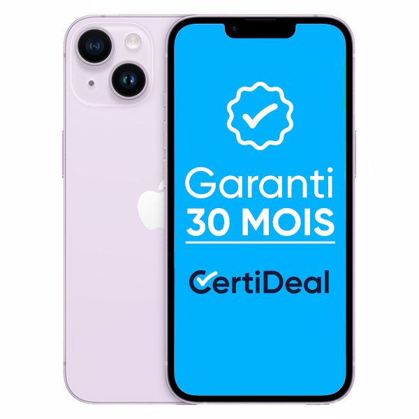 iPhone 14 en 2026 : ça vaut encore la peine de l'acheter ? Apple - iPhone 14 - 256 Go - Reconditionné - Mauve