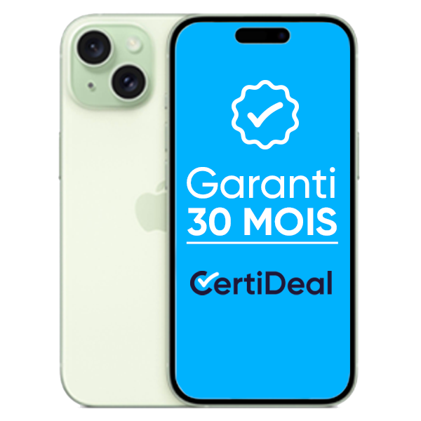 Meilleurs iPhone reconditionnés à moins de 500 € : notre sélection Apple - iPhone 15 - 128 Go - Reconditionné - Vert