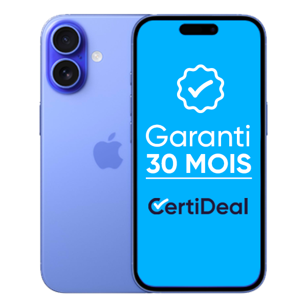 Meilleurs iPhone reconditionnés à plus de 500 € : notre sélection Apple - iPhone 16 - 128 Go - Reconditionné - Outremer