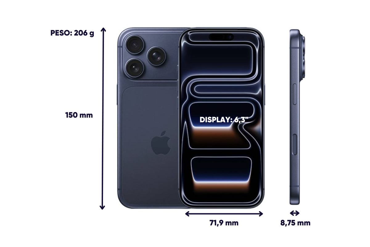 Dimensiones y peso iPhone 17 Pro