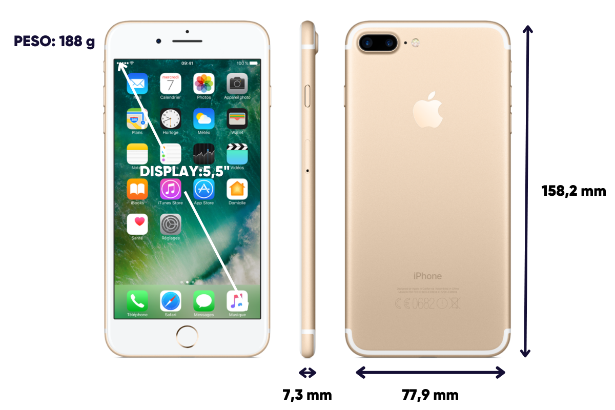 Dimensiones y peso iPhone 7 Plus