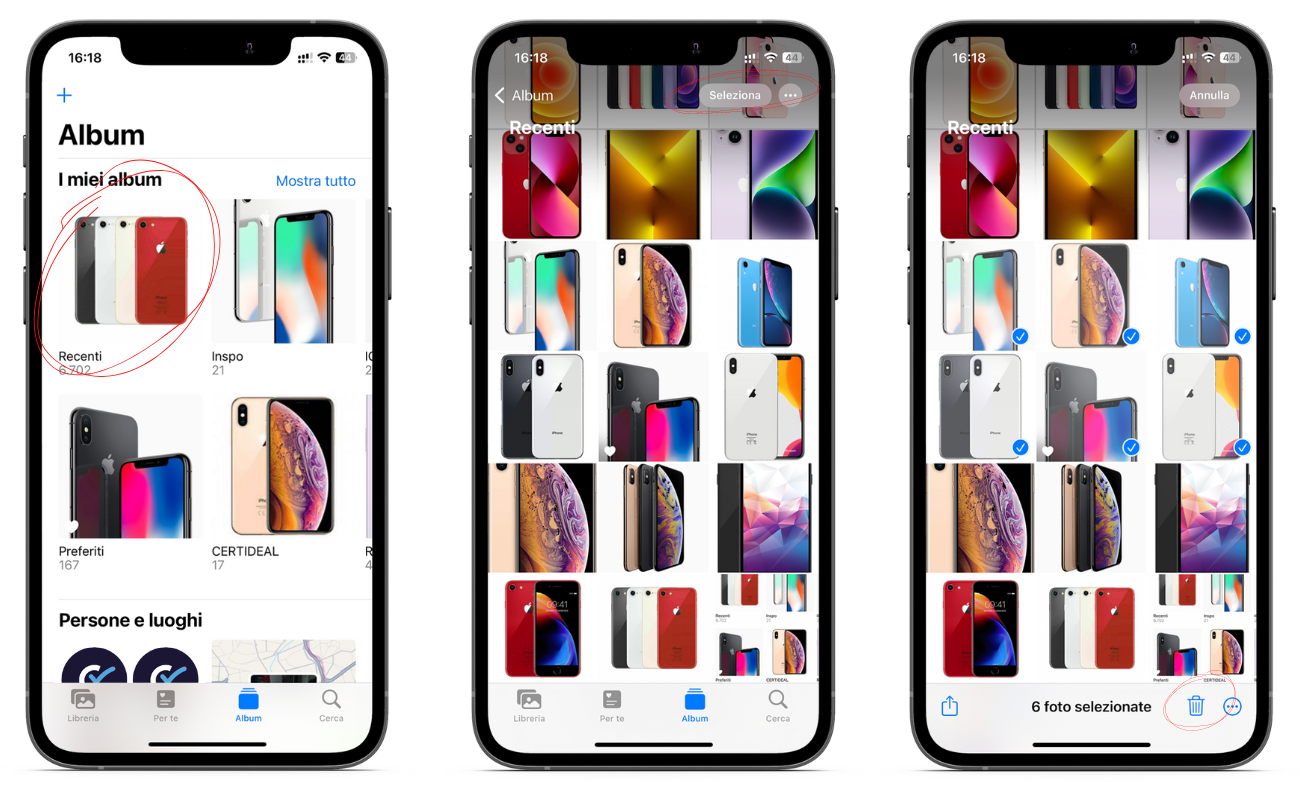 Liberare spazio con la gestione di foto e video