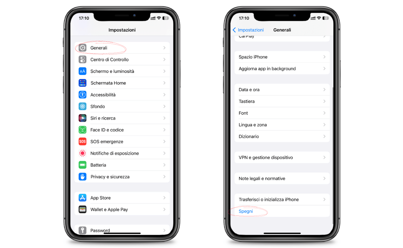 Procedura per spegnere iphone senza usare i tasti