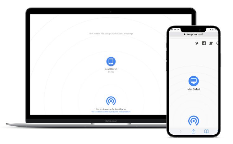 Transferir fotos con Snapdrop