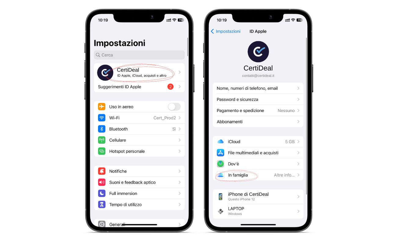 Come individuare il dispositivo di un membro della famiglia o di amici?